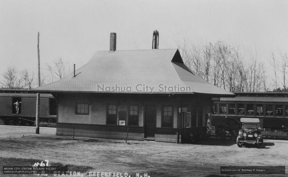 Postcard: Railroad Station, Greenfield, New Hampshire